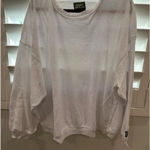 Daily Drills terry white crewneck sweatshirt